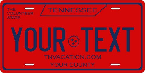 Replica red license plate - red,