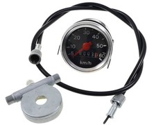 SET 16" Speedometer Black Worm